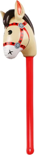 Miniatura 8 de EVERMARKET Caballo inflable, cabeza de caballo inflable en palo, disfraz de caballo, poni, Halloween, vaquero occidental, caballo, baby shower