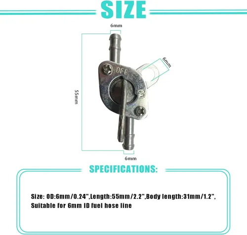 Miniatura 3 de Manguera de combustible de gas, filtro de aceite, abrazaderas, válvula de apagado en línea, llave de purga, interruptor de gasolina para 50 cc, 70