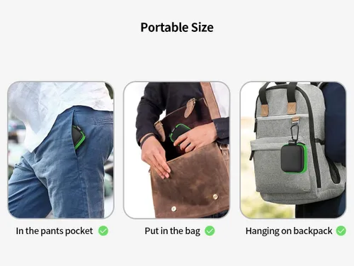 Miniatura 5 de Sunguy Paquete de 2 fundas para audífonos, estuche portátil de transporte para auriculares pequeños, bolsa de almacenamiento con clip de mosquetón