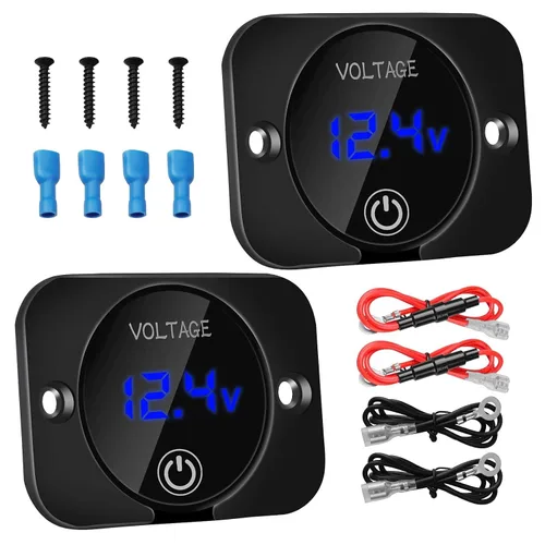 Miniatura 9 de Linkstyle Medidor de Voltaje de Batería, Voltímetro de Voltaje DC 12 Voltios 24 Voltios, Voltímetro de Voltaje con Pantalla Digital LED, Voltímetro