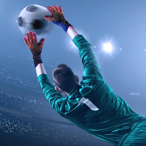 Miniatura 7 de Guantes de portero de fútbol, diseño profesional sin tirantes con agarre mejorado para jóvenes y adultos, tallas 8, 9, 10, para partidos