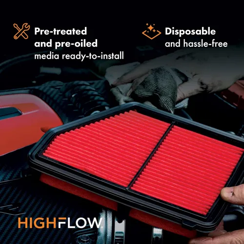 Miniatura 4 de HIGHFLOW de alto rendimiento, filtro de aire de motor desechable pre-aceitado PA9950X Compatible con 2012-2016 Mercedes-Benz E350, 2016-2019