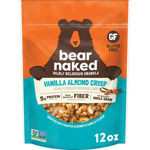 Miniatura 13 de Bear Naked Cereal de granola, vegano, aperitivos de desayuno, almendra V'Nilla (6 bolsas)
