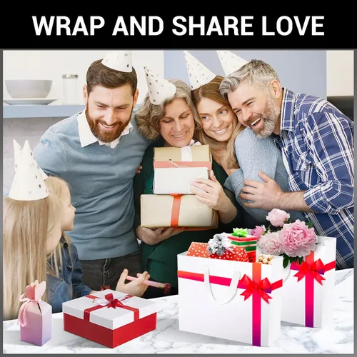Miniatura 6 de EUSOAR Bolsas de papel blanco, 20 bolsas pequeñas de papel kraft de 8.6 x 3.9 x 7 pulgadas, bolsa de regalo con asas a granel, bolsas de papel
