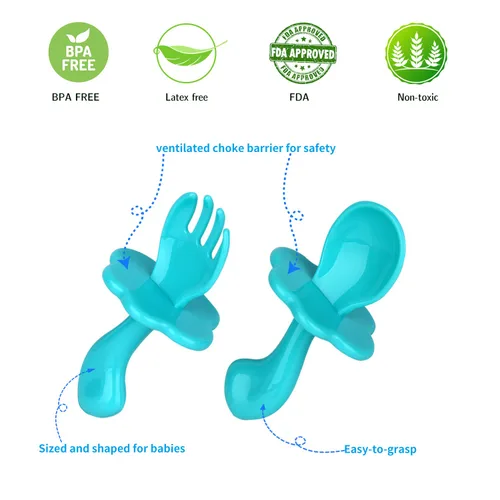 Miniatura 7 de Comedero de alimentos para bebés (3 piezas) con 6 chupetes de silicona de diferentes tamaños, 2 cucharas dispensadoras de alimentos de silicona