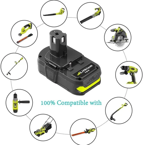 Miniatura 6 de Paquete con 2 baterías Cell9102 de 18 V capacidad de 3.0 Ah y cargador P118B para herramientas Ryobi inalámbricas de 18 V