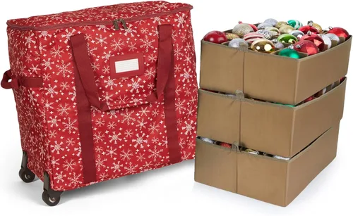 Miniatura 80 de Covermates Keepsakes Bolsa de almacenamiento ajustable para adornos, poliéster resistente, separadores acolchados y bandejas FlexGrid, organizador