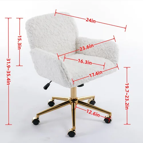Miniatura 2 de Silla de oficina simple y moderna silla cómoda para escritorio, silla de oficina ancha, sillas de trabajo para oficina en casa para adultos, Beige