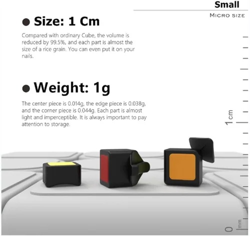 Miniatura 5 de Mini cubo 3x3 – Cube Lab 0.4x0.4x0.4 in cubo pequeño, cubo mágico suave más pequeño, regalo para niños y adultos (rosa)