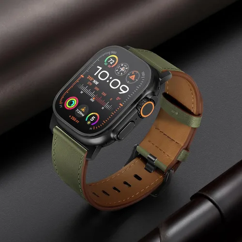 Miniatura 4 de UUPWPOKT - Correa de cuero compatible con Apple Watch Ultra 3/2/1 de 49/46/45/44/42 mm, correa de cuero genuino para iWatch Ultra Series 11 10 9 8 7