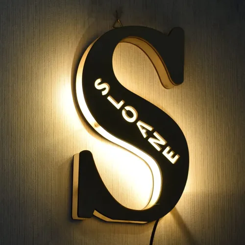Miniatura 7 de Luz nocturna LED personalizada, letra inicial de madera grabada con nombre para familiares amigos, alfabeto, dormitorio, boda, Navidad, Halloween y j