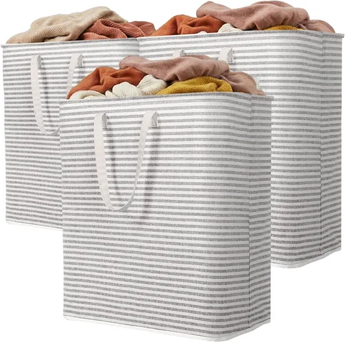 Miniatura 13 de Lifewit Cesta de Ropa Sucia Grande Plegable, Cesta de Ropa Independiente Impermeable con Almacenamiento y Asas de Fácil Transporte para Ropa en Azul