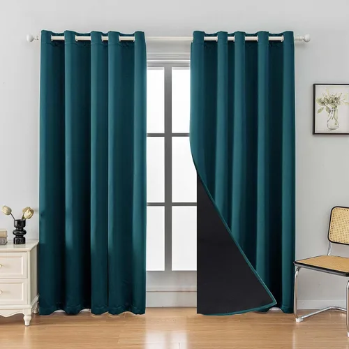 Miniatura 29 de Anytime Juego de 2 paneles de cortinas 100% opacas, con aislamiento térmico para dormitorio, paneles de sombreado completo