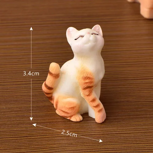 Miniatura 8 de Juego de 10 piezas de juguetes de personaje de gato Kawaii para decoración de tartas, figuras de gato, decoración de escritorio, regalo de Navidad