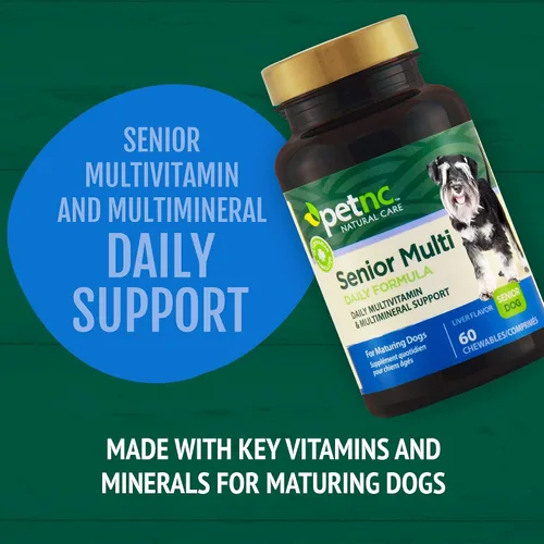 Miniatura 3 de Petnc Senior Multi Chewables (60 unidades), soporte diario multivitamínico y multimineral para perros, incluye zinc, magnesio, hierro y más, apoya