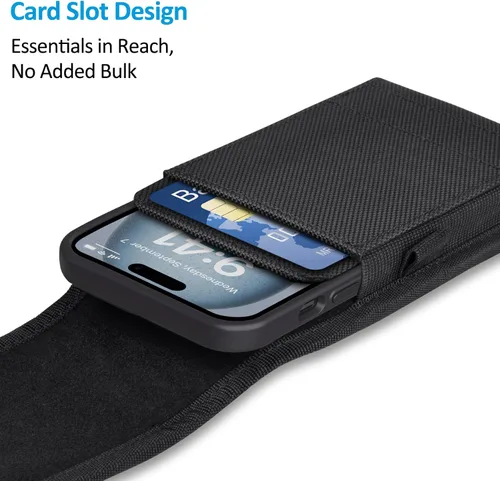 Miniatura 4 de Funda para teléfono celular con tarjetero y clip para cinturón para hombres para iPhone 17 16 15 14 13 12 11 Pro 16e Samsung Galaxy S25 S24 S23 S22