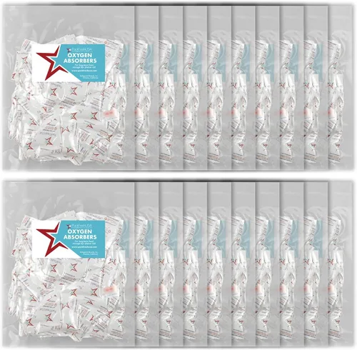 Miniatura 2 de PackFreshUSA: Paquete de 100 paquetes de absorción de oxígeno de 500 cc, grado alimenticio, no tóxico, conservación de alimentos, guía