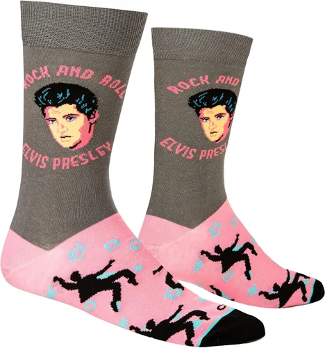 Miniatura 3 de Odd Sox Elvis Presley The King of Rock N Roll - Calcetines para hombre divertidos regalos de coleccionista Negro