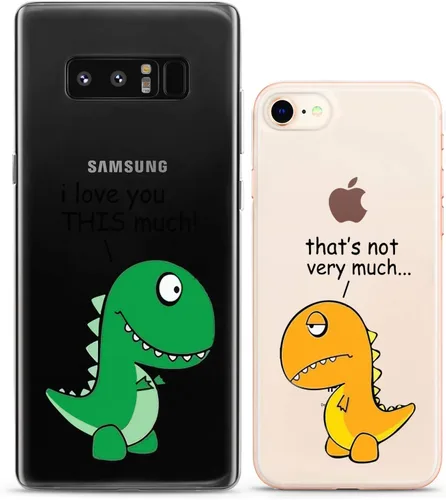 Miniatura 8 de Fundas a juego para parejas compatibles con Google Pixel 7 6a Pro 5 XL 5a 4a 5G 2 XL 3 XL 3a XL 4 regalo transparente lindo dinosaurio divertido