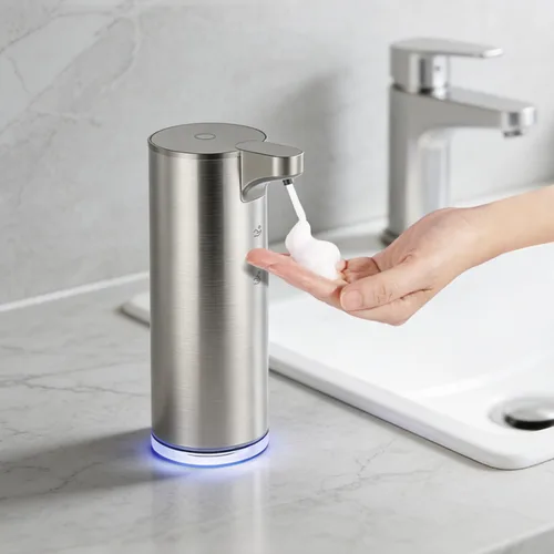 Miniatura 11 de LAOPAO Dispensador automático de jabón espumoso: dispensador de jabón recargable sin contacto dispensador de jabón de espuma de acero inoxidable