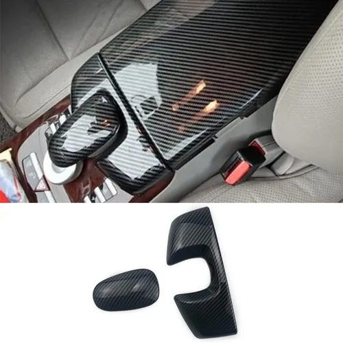 Miniatura 7 de Cubierta protectora para Mercedes-Benz Clase S W221 W222 S400 S450 S500 S550 S560 S600 Color de fibra de carbono Interior del coche Reposabrazos