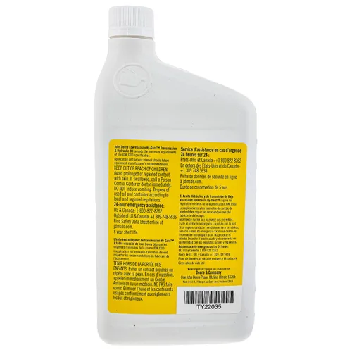 Miniatura 5 de John Deere Aceite para equipo original, Hy-Gard 32 oz. Aceite de transmisión e hidráulico n.° TY22035