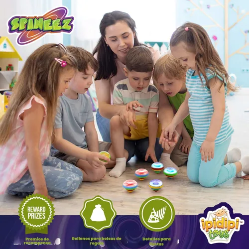 Miniatura 3 de IPIDIPI TOYS Spineez - Paquete de 12 juguetes giratorios LED para niños, ideales para rellenar calcetines navideños para niños, recuerdos de fiesta