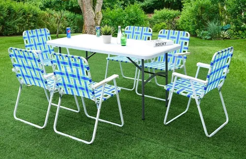 Miniatura 2 de HAPPYGRILL Juego de 2 sillas plegables, sillas de comedor portátiles y ligeras para patio, jardín, playa, fiesta