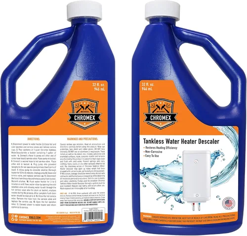 Chromex Solución de descalcificación del calentador de agua sin tanque | Descalcificador altamente efectivo que restaura la eficiencia de
