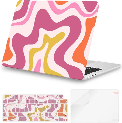Miniatura 34 de iCasso para M4 MacBook Air de 13 pulgadas Funda 2025 2024-2022 M3 M2 Modelo A 3240 A3113 A2681, Funda de plástico de patrón protector resistente