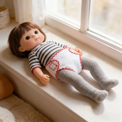 Miniatura 2 de Toyvian - Pañales de muñeca de bebé, 6 unidades, pañales de tela reutilizables, cinta ajustable para muñecas pequeñas, accesorios de ropa