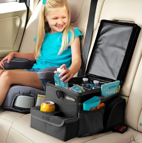 High Road CarHop Organizador de Asiento Trasero para Niños y Organizador de Asiento de Pasajero para Adultos - Enfriador de Asiento de Carro con