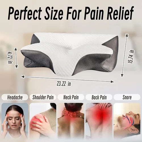 Miniatura 2 de Almohada cervical para aliviar el dolor de cuello, almohada ortopédica ergonómica de contorno para el dolor y apoyo del hombro, acogedora almohada