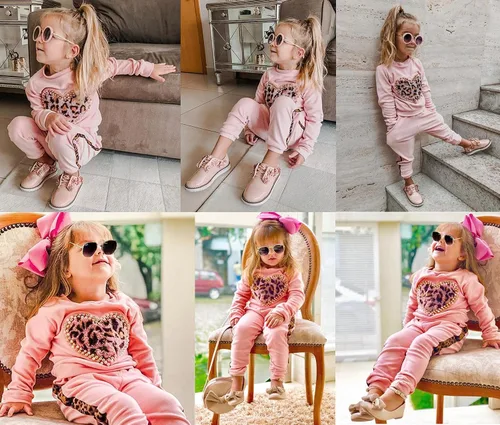 Miniatura 15 de GOOCHEER Conjunto de ropa de manga larga para niña pequeña, camisa y pantalones para niña, conjunto de ropa de primavera, otoño e invierno