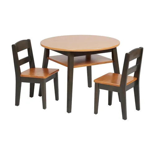 Miniatura 13 de ECR4Kids Hideaway - Juego de mesa y silla, muebles para niños, color miel/blanco antiguo, 3 piezas