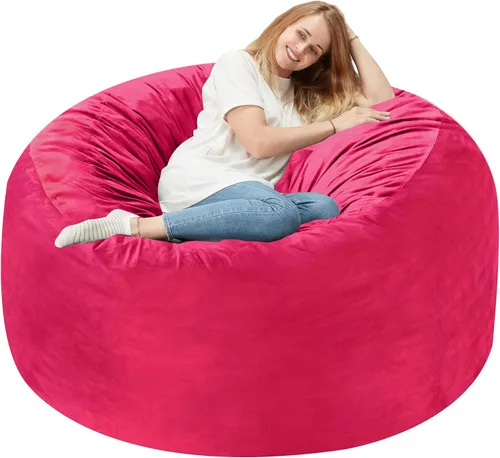 Miniatura 47 de Homguava - Sillón puff de 3 pies Sillón estilo puff grande de 3 pulgadas con relleno de espuma viscoelástica, sofá suave con funda de terciopelo