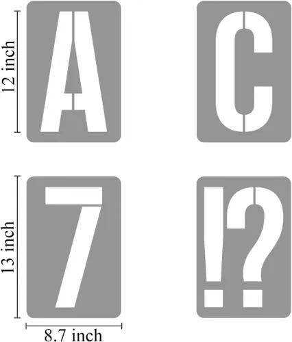 Miniatura 6 de Plantillas de letras del alfabeto de 12 pulgadas para pintar, paquete de 42 plantillas de letras y números con letreros para pintar sobre madera