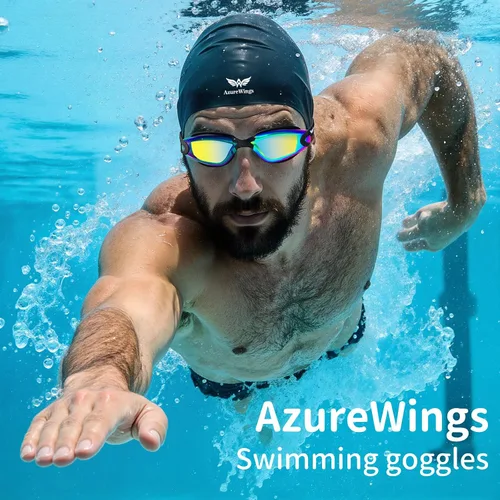 Miniatura 8 de Paquete de 2 gafas de natación sin fugas, antivaho y UV, gafas de natación para adultos, hombres y mujeres, lentes de policarbonato con espejo HD