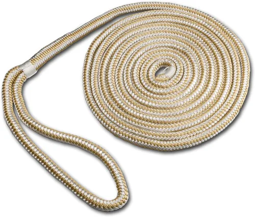 Línea de muelle de nailon trenzado doble - Cuerda de barco - Accesorios marinos y pontones - Cuerdas y lazos trenzados y reforzados para