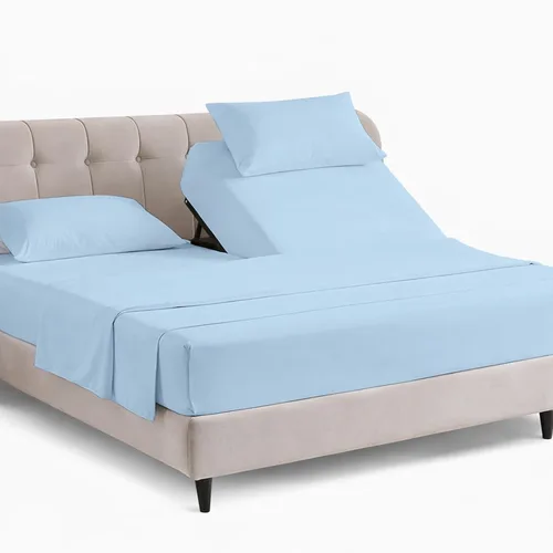 Miniatura 13 de KRISHNA Juego de sábanas prémium de 4 piezas de 34 pulgadas para cama ajustable con números de sueño, 100% algodón egipcio, sábana bajera ajustable