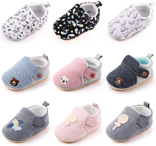 Miniatura 2 de Zapatos de bebé para niños y niñas, tenis de goma antideslizantes, suela de primer caminante, zapatillas de dibujos animados, zapatos para cuna de 0