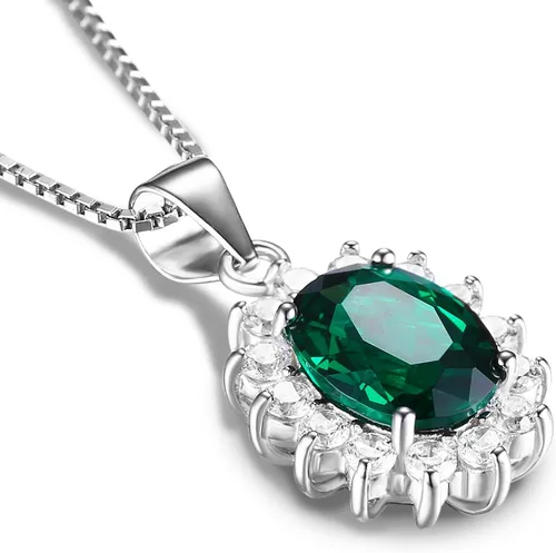 Miniatura 59 de JewelryPalace Princess Diana Kate Middleton Natural Amethyst Citrine Garnet Peridot Topaz Created Ruby Sapphire Simulated Emerald Pendant Necklace