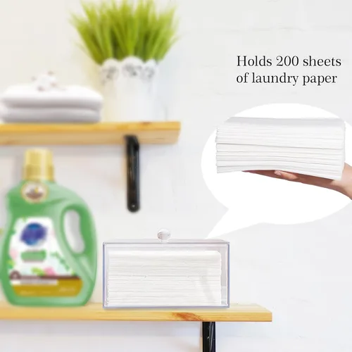 Miniatura 8 de zoocatia Soporte para hojas de secadora de lavandería de granja, contenedor de cápsulas de detergente transparente, dispensador de bolas de secadora