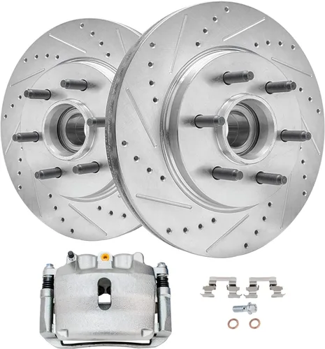 Miniatura 25 de Detroit Axle - Kit de frenos delanteros para Honda Accord 2003-2010, rotores de freno de disco perforados y ranurados de repuesto 2004 2005 2006