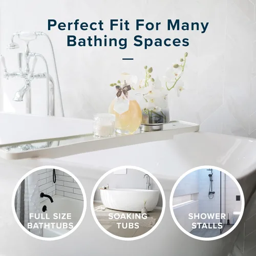 Miniatura 4 de SlipX Solutions Tapete de seguridad de goma grande y duradero de 27 x 15 pulgadas, siéntete seguro y seguro en tu baño o ducha, textura de Gris