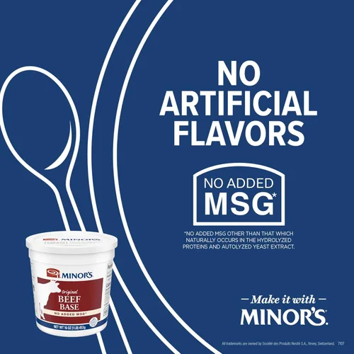 Miniatura 3 de Minor's Base de Res, Ideal para Caldo de Sopa y Salsas, 0 Gramos de Grasas Trans, Sin MSG Añadido, Recipiente de 16 oz