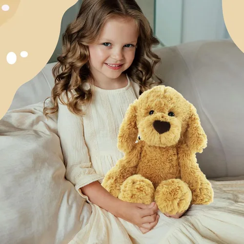 Miniatura 4 de Furvana The Golden Retriever - Animales de peluche de perros, 10 pulgadas Golden Retriever, regalo ideal de Navidad para niños pequeños, niños