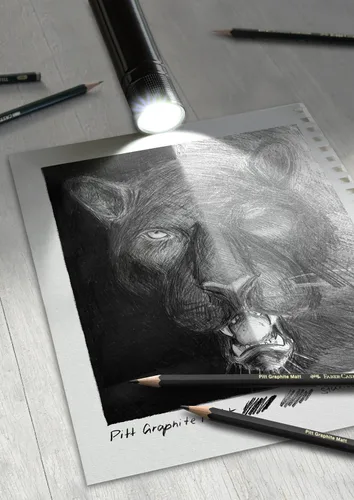 Miniatura 5 de Faber-Castell 3 Lápices de Grafito Mate Pitt en Lata - 10B, 12B, 14B - Lápices de Grafito Negro Mate
