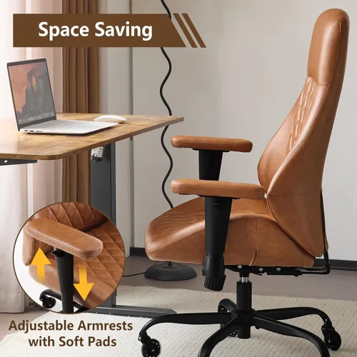 Miniatura 4 de YFO Silla de Escritorio para Oficina en Casa Respaldo Alto Ruedas de Goma para Oficina Silla de Computadora Ergonómica con Soporte Lumbar Altura