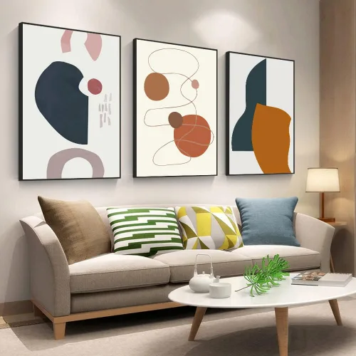 Miniatura 11 de MPLONG Póster de 3 piezas con diseño de plantas verdes, marco de lienzo adecuado para decoración de habitación, estética, sala de estar, dormitorio